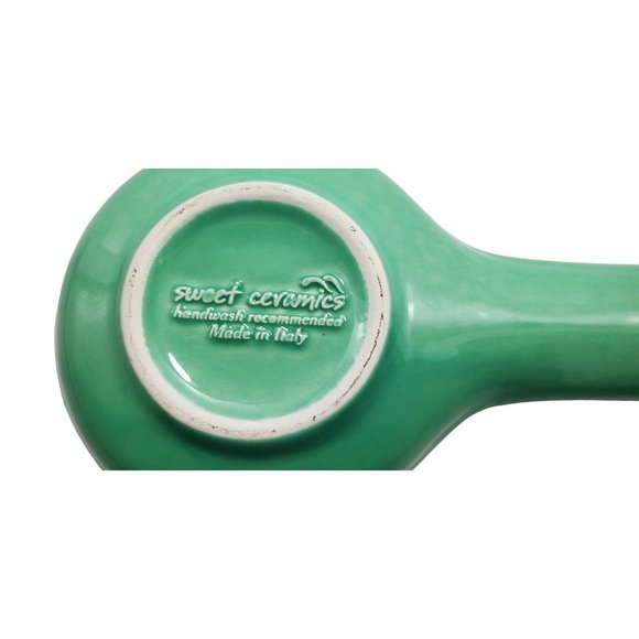 Sweet Ceramics Spoon Rest Green Embossed Heart Design Made in Italy - Picture 5 of 5